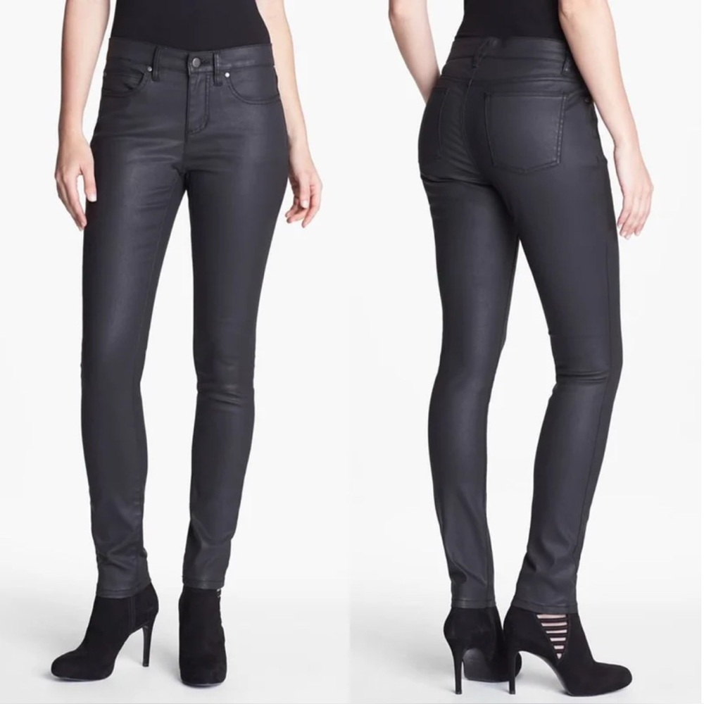 Eileen Fisher Waxed Denim Skinny Jeans Sz 8